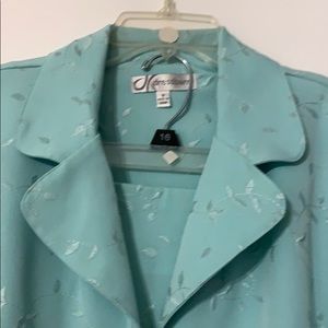 Turquoise skirt and jacket set